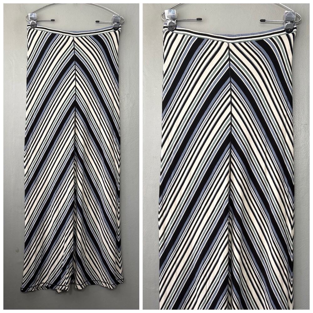 Max Studio Maxi Skirt Size Medium Jersey Knit Striped Geometric Artsy Chevron